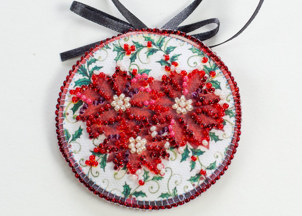 Bead Embroidery Kit Decoration - Red cardinal ABT-035