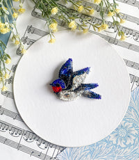 Bead Embroidery Brooch Kit. Decoration - Song of the Swallow AD-246