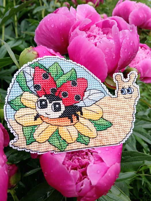 Snail and ladybug - PDF Cross Stitch Pattern