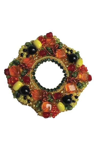 Beadwork Kit for making brooch Crystal Art Autumn Flower BP-368C