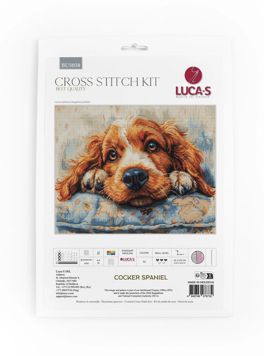 Cocker Spaniel BU5058L Counted Cross-Stitch Kit