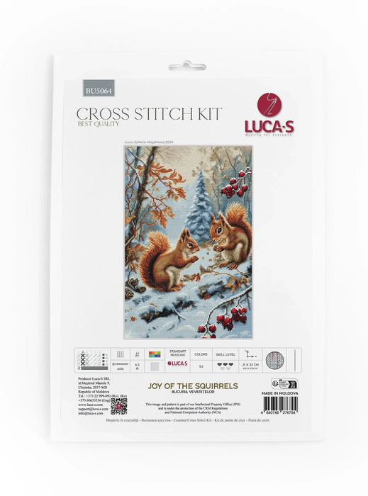 Joy of The Squirrels BU5064L Counted Cross-Stitch Kit