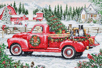 Red Christmas Truck BU5101L Counted Cross-Stitch Kit