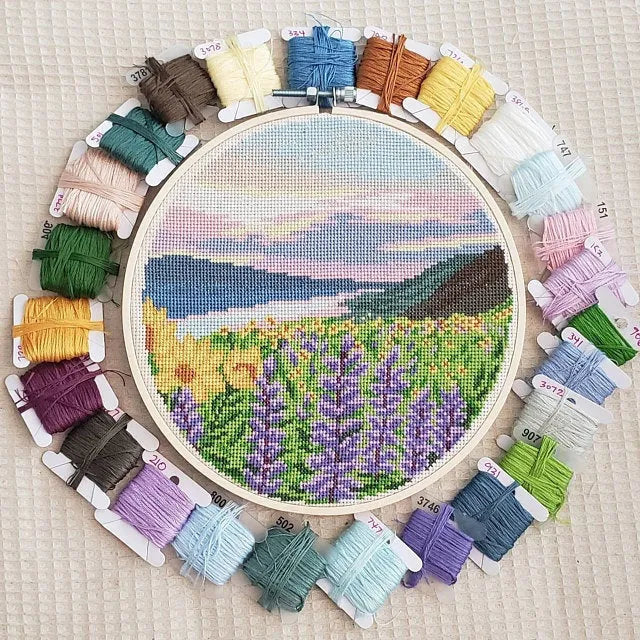 Round Landscapes. Landscape 6 - PDF Cross Stitch Pattern