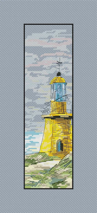 Bookmark. Yellow Lighthouse - PDF Cross Stitch Pattern