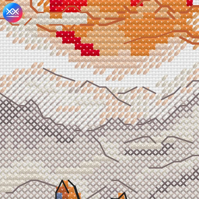 Bookmark. Celestial Symphony of Mountains - PDF Cross Stitch Pattern