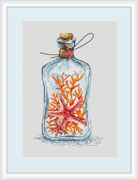 Bottle with a Starfish - PDF Cross Stitch Pattern