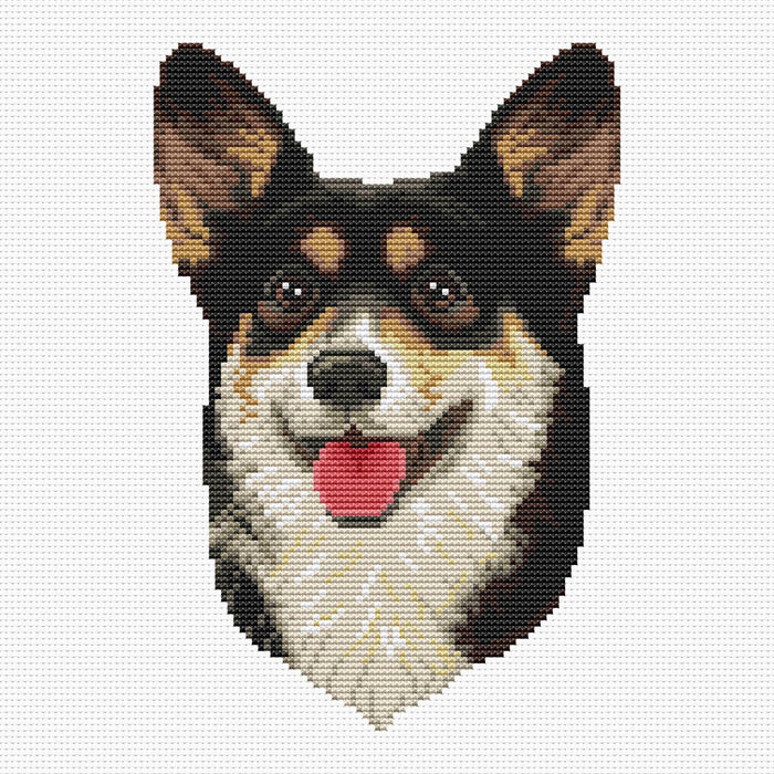 Tri-color Welsh-corgi - PDF Cross Stitch Pattern