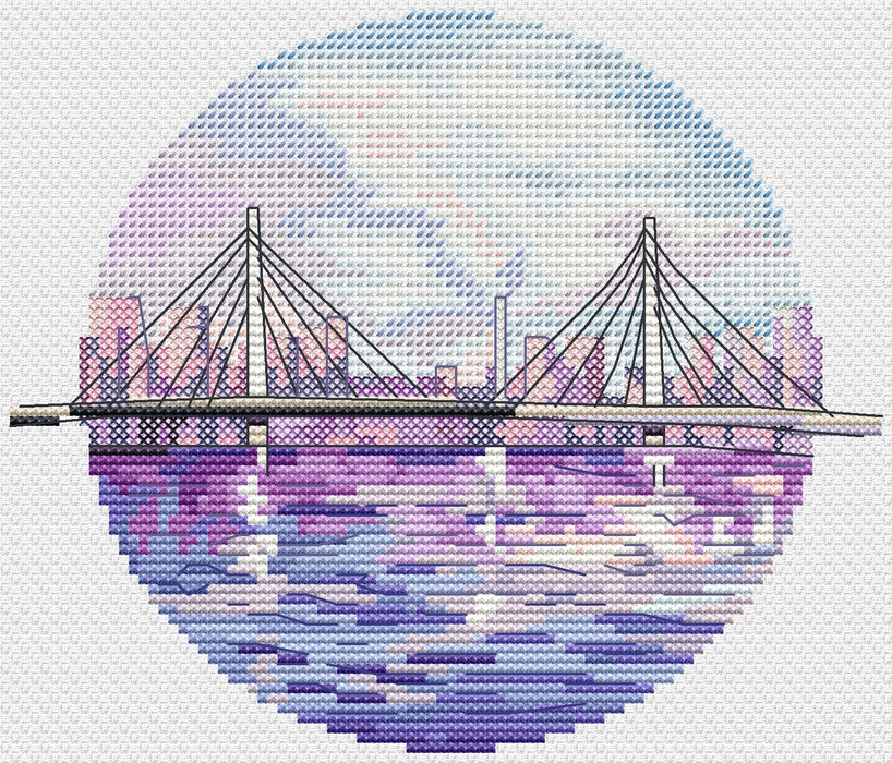 Bridge over the Petrovsky Canal - PDF Cross Stitch Pattern