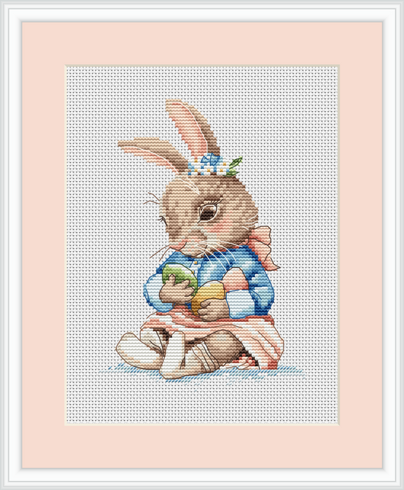 Bunny with Eggs - PDF Cross Stitch Pattern