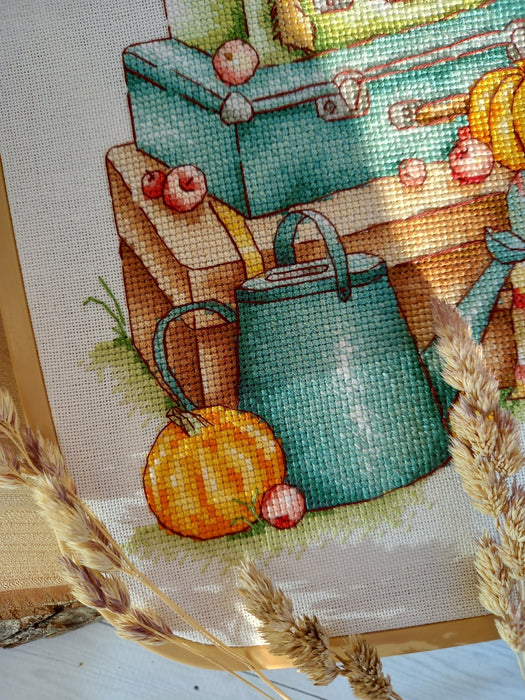 Autumn suitcases - PDF Cross Stitch Pattern
