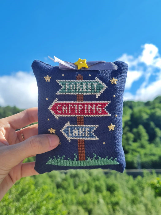 Camping sign - PDF Cross Stitch Pattern