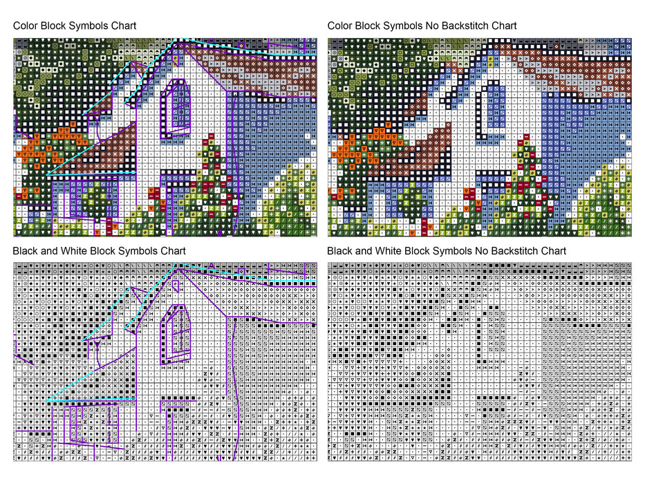 English Countryside Mountain House - PDF Cross Stitch Pattern