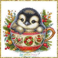 Christmas Animals Cups. Penguin - PDF Cross Stitch Pattern