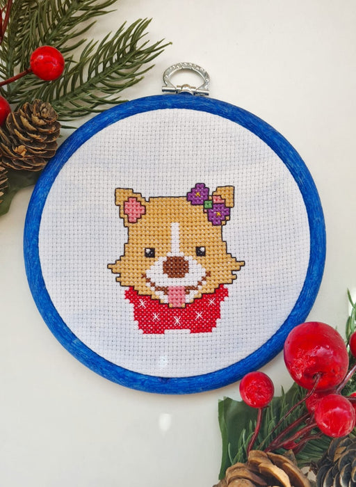 Christmas Corgi girl - PDF Cross Stitch Pattern