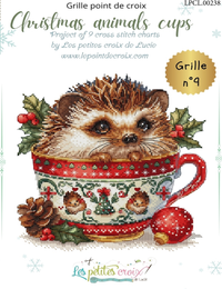 Christmas Cup Hedgehog - PDF Cross Stitch Pattern