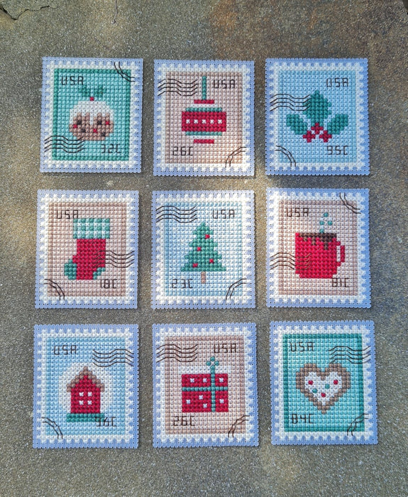 Christmas postage stamps part III - PDF Cross Stitch Pattern