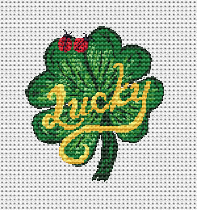 Clover for good luck - PDF Cross Stitch Pattern