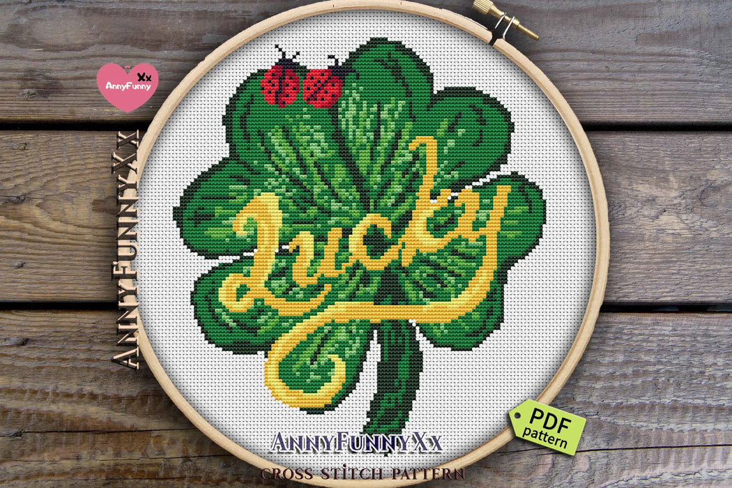 Clover for good luck - PDF Cross Stitch Pattern