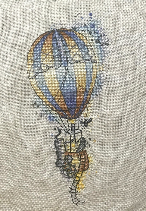 Steampunk balloon - PDF Cross Stitch Pattern