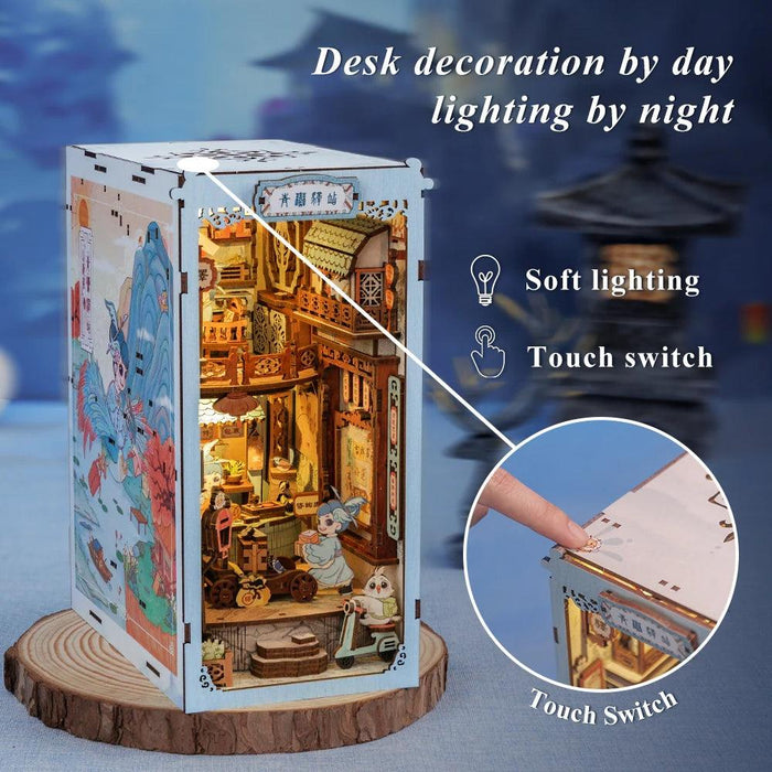 Book Nook Wizardi Miniature - Azure Phoenix Lodge Roombox Kit