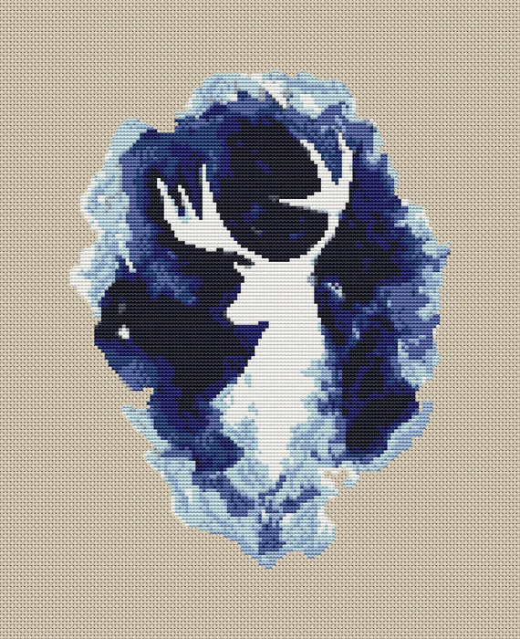 Mystical Deer - PDF Cross Stitch Pattern