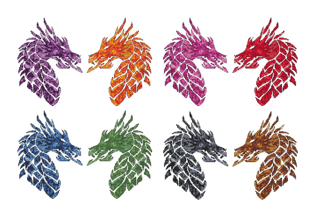 Dragons. Panel - PDF Cross Stitch Pattern