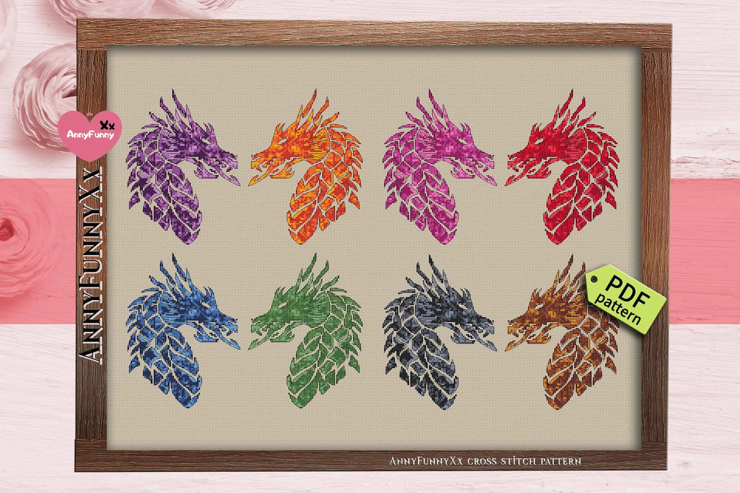 Dragons. Panel - PDF Cross Stitch Pattern