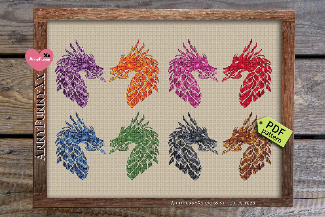 Dragons. Panel - PDF Cross Stitch Pattern