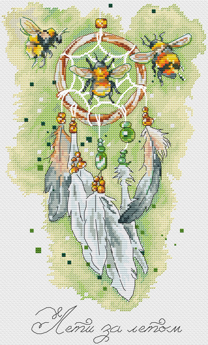 Dream Catcher Bumblebees - PDF Cross Stitch Pattern