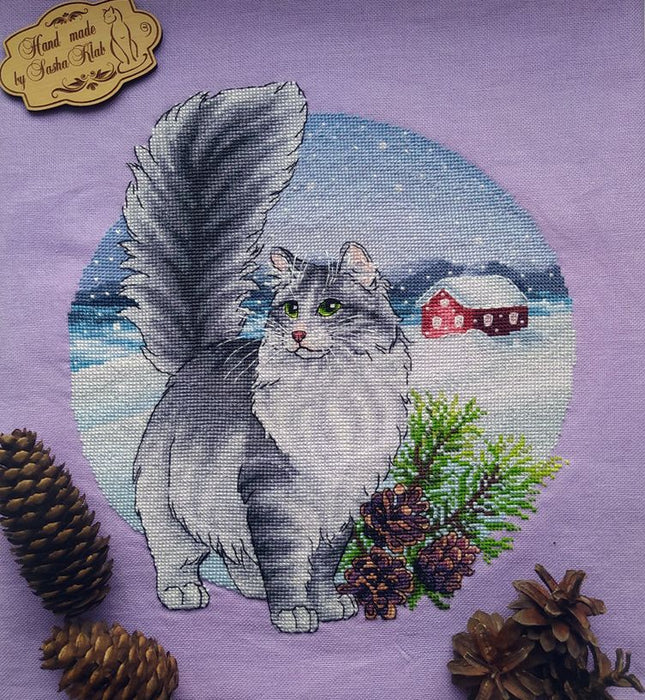 Norwegian Forest Cat - PDF Cross Stitch Pattern