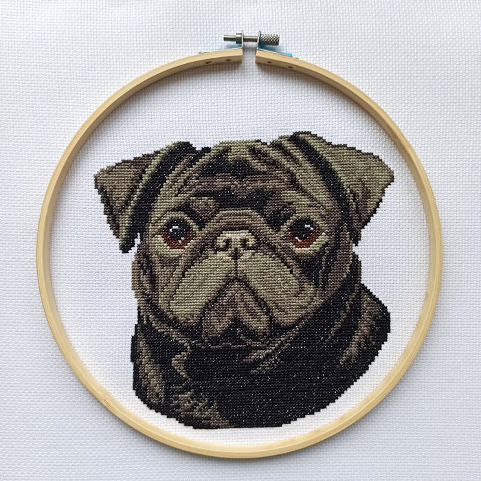 Black pug - PDF Cross Stitch Pattern