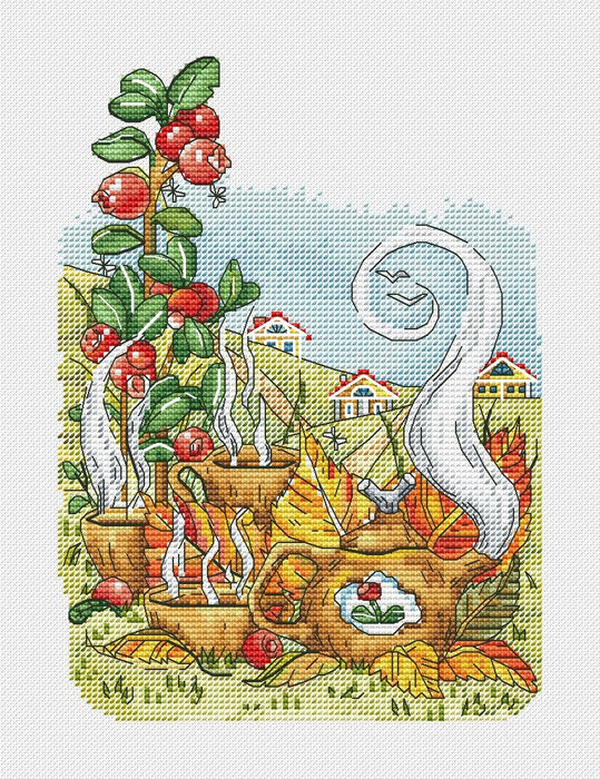 Taiga herbs. Cowberry - PDF Cross Stitch Pattern