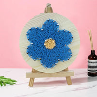 String Art DIY Kit with Stand - Blue Flower. Wizardi Craft Kit F07-M12-1-DHAA28299