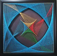 String Art DIY Kit - Symmetrical Harmony. Wizardi Geometry Nail Painting F07-M12-2-DHGG29218