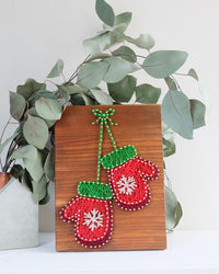 String Art DIY Kit - Mittens. Wizardi Craft Kit F07-M12-6-DHACE17007