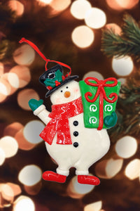 Christmas Ornament - Gloss Gingerbread y  Snowman. Wizardi Festive Decoration F07-N2-13-SEE203B