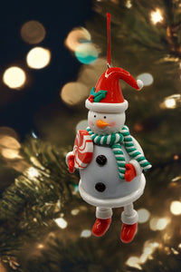 Christmas Ornament - Glossy Gingerbread Snowman. Wizardi Festive Decoration F07-N2-16-CEE019B