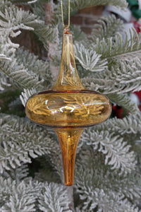 Amber Spire Christmas Glass Ornament Wizardi F07M10-15