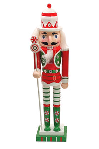Christmas Nutcracker. Wizardi Classic Wooden Festive Decoration F07M14-31-N01702B