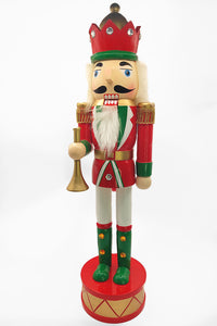 Christmas Nutcracker the Trumpeter. Wizardi Classic Wooden Festive Decoration F07M14-32-N01819D