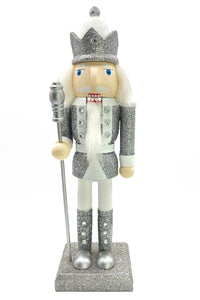 Christmas Nutcracker the Staffbearer. Wizardi Classic Wooden Festive Decoration F07M14-35-N01364C