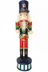 Christmas Nutcracker the Drummer. Wizardi Classic Wooden Festive Decoration F07M14-36-N01845D