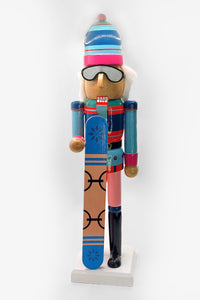 Christmas Nutcracker the Snowboarder. Wizardi Classic Wooden Festive Decoration F07M14-42-N01826B
