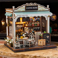 Coffee Rure Dollhouse Kit - Miniature Wizardi Roombox Kit F07M5-68-M2506