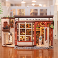 Thames Bookstore Dollhouse Kit - Miniature Wizardi Roombox Kit F07M5-72-CWGB405