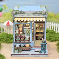 Anna's Blue Blossom Dollhouse Kit - Miniature Wizardi Roombox Kit F07M5-84-CWGC211