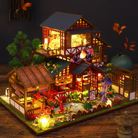 Hexi Residence Dollhouse Kit - Miniature Wizardi Roombox Kit with LED Light F07M51-76-P015-A