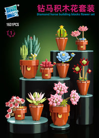 Potted Succulents Building Blocks Set by Wizardi F07N11-10-1(118)