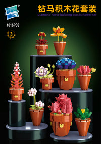 Potted Succulents Building Blocks Set by Wizardi F07N11-12-3(118)